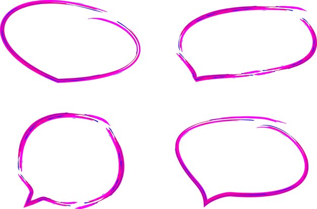 obra de arte rosado colorido diferentes burbujas de habla conjunto vector