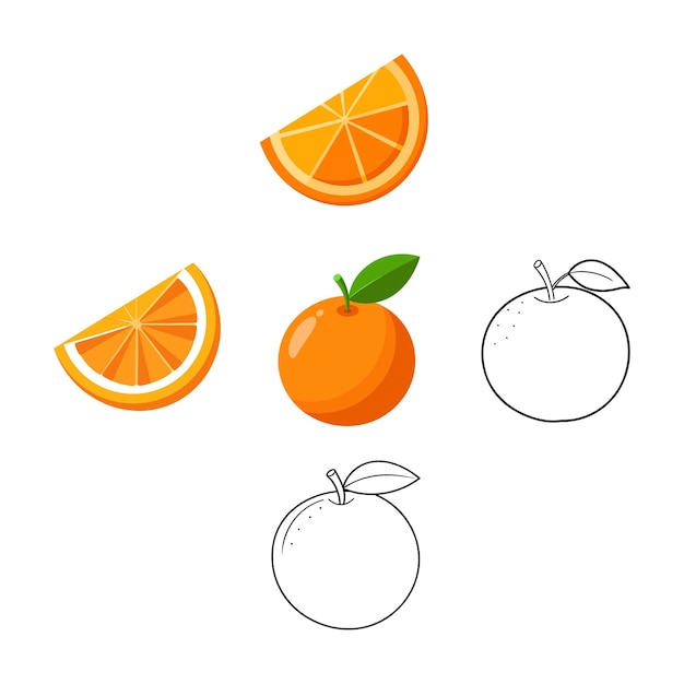 Obra de arte vectorial naranja plana