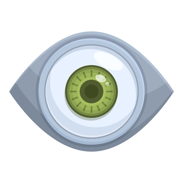 Obra artística digital de un ojo humano con un llamativo iris verde aislado en blanco