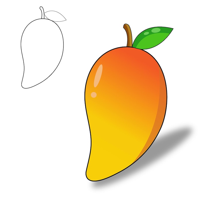 Vector obra artística vectorial de un jugo de mango aislado abstracto