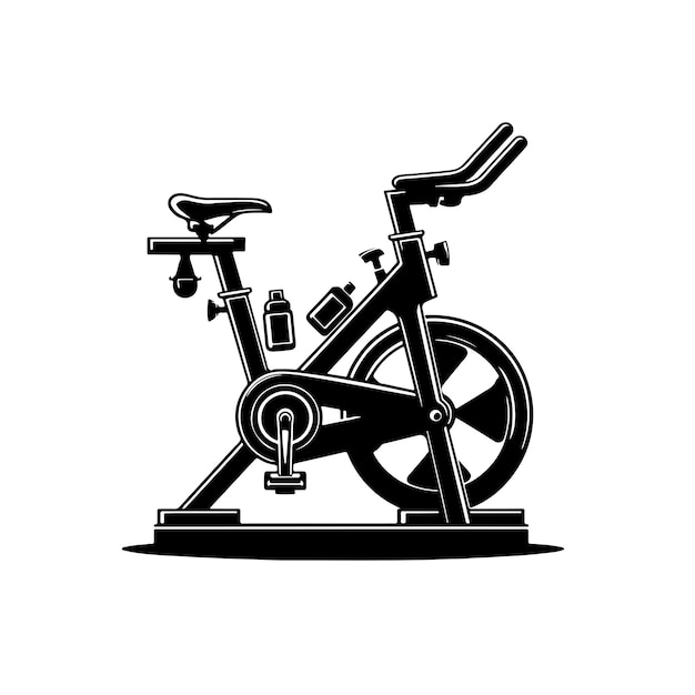 Obra artística vectorial de la silueta de la bicicleta de ejercicio Spin