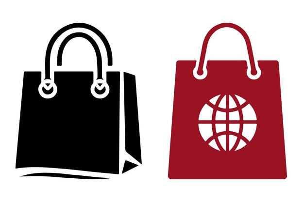 Obra artística vectorial de silueta de una bolsa de compras moderna