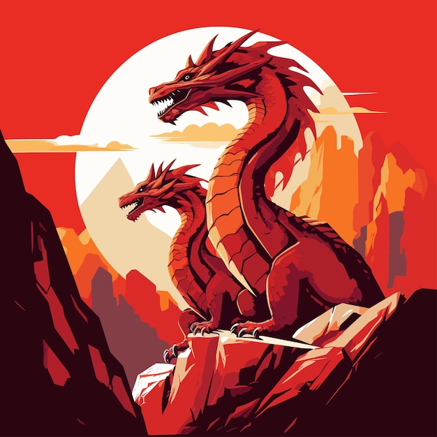 Vector obras de arte de dragones