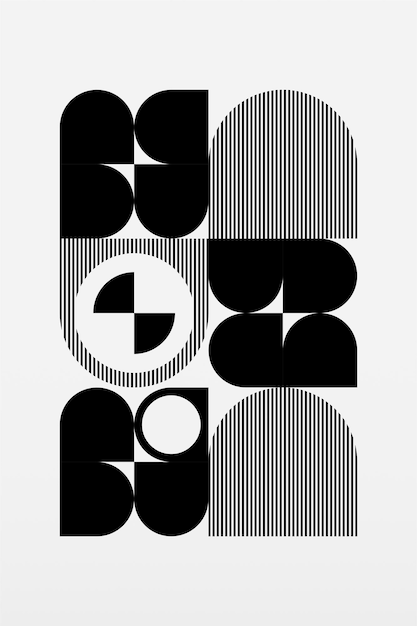 Obras de arte geométricas de la Bauhaus Fondo Abstracto Decoración de pared geométrica de la Bauhouse Cartel Arte de pared moderno de mediados de siglo