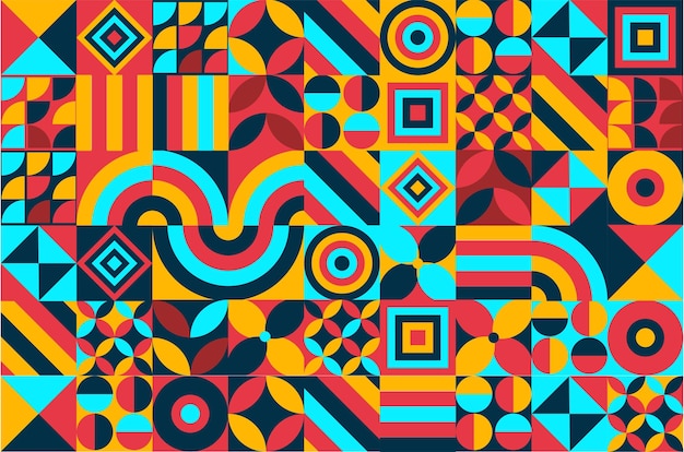 Vector obras de arte de patrones geométricos mínimos coloridos con formas simples diseño de patrones abstractos para web banne