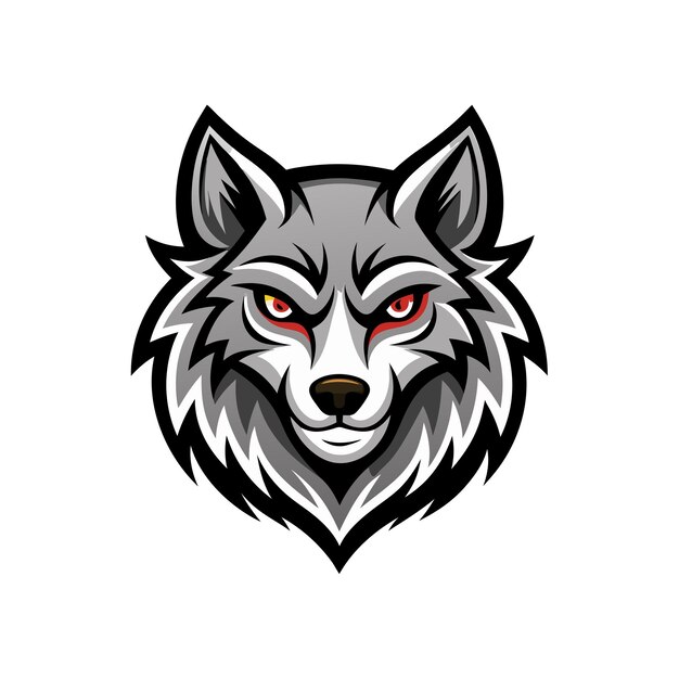 Obras de arte vectorial de cabezas de lobos modernos
