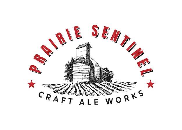 Vector obras de cerveza artesanal prairie sentinel