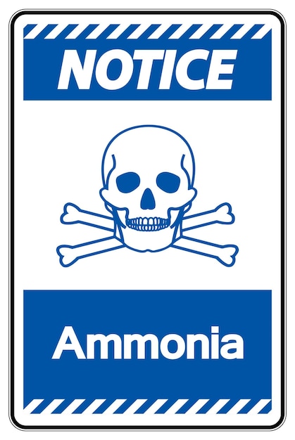 Observe el signo del símbolo de amoníaco en fondo blanco