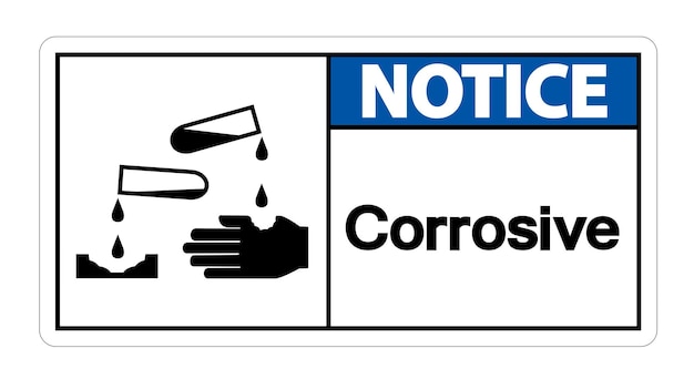 Observe el signo de símbolo corrosivo aislado en fondo blanco Ilustración vectorial