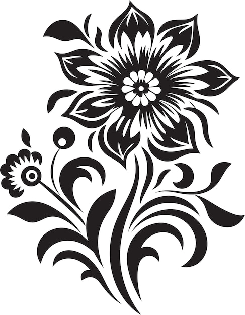 Obsidiana Melodía Floral Arte vectorializado