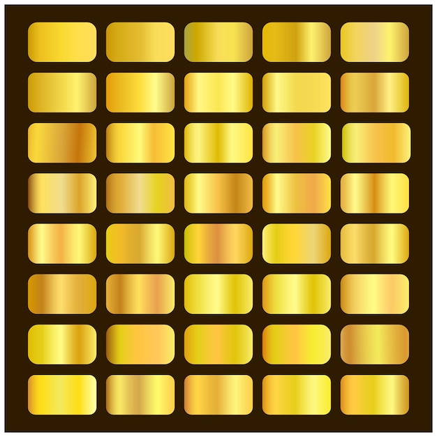 Obtener de 40 gradientes ilustradores de color dorado con color dorado original