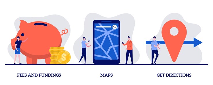 Vector obtener el concepto de direcciones con carácter de gente pequeña.