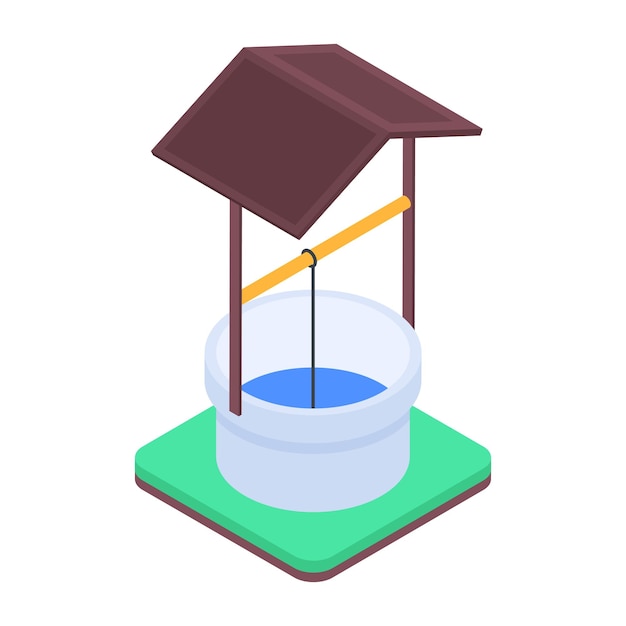 Obtener icono isométrico de pozo de agua