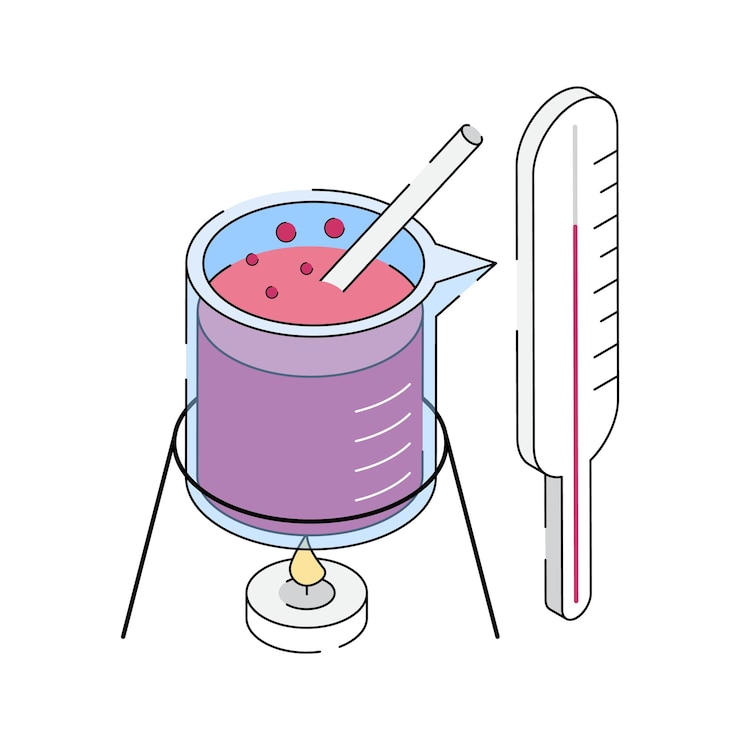 Vector obtener este increíble icono isométrico de los aparatos de calefacción de laboratorio