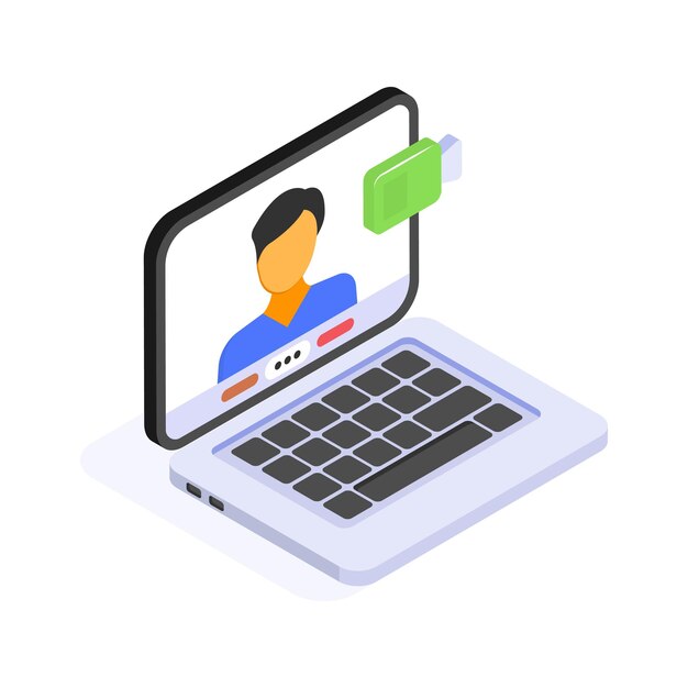 Obtener este increíble icono de llamada de video en el portátil en estilo moderno