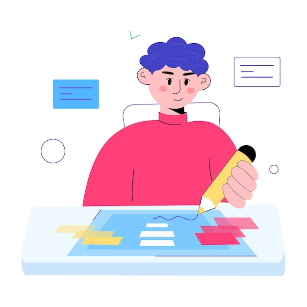 Obtener mini ilustración de garabateo de la escritura vr