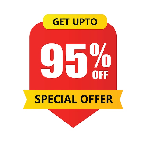Obtener hasta un porcentaje de descuento especial oferta gráfico vectorial