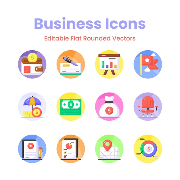 Obtener su control sobre este cuidadosamente diseñado negocio y la gestión de iconos conjunto de vectores premium