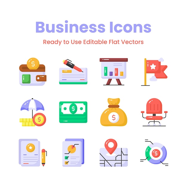 Obtener su control sobre este cuidadosamente diseñado negocio y la gestión de iconos conjunto de vectores premium