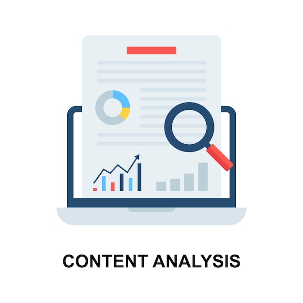 Obtener su control sobre este icono de concepto creativamente elaborado de análisis de contenido