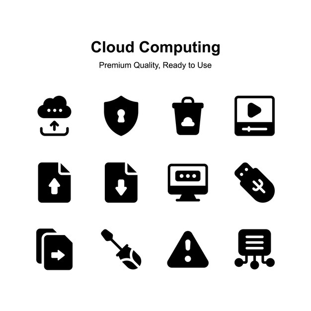 Obtener su mano en hermosamente diseñados iconos de computación en la nube listo para usar vectores