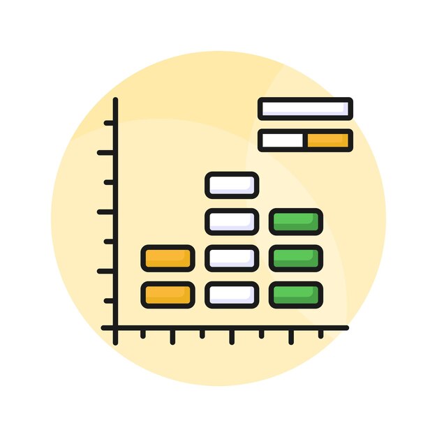 Obtener sus manos en este icono de diseño creativo de análisis de datos de gráficos de histograma