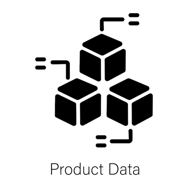 Obtener un vistazo de los datos del producto icono sólido
