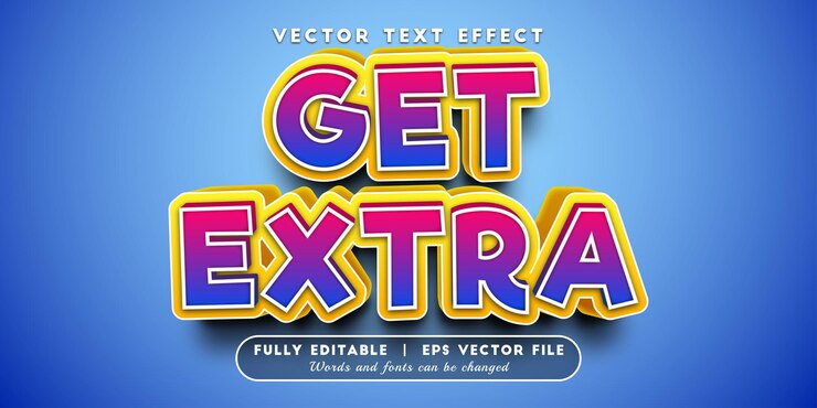 Vector obtenga un efecto de texto adicional con un estilo de texto editable
