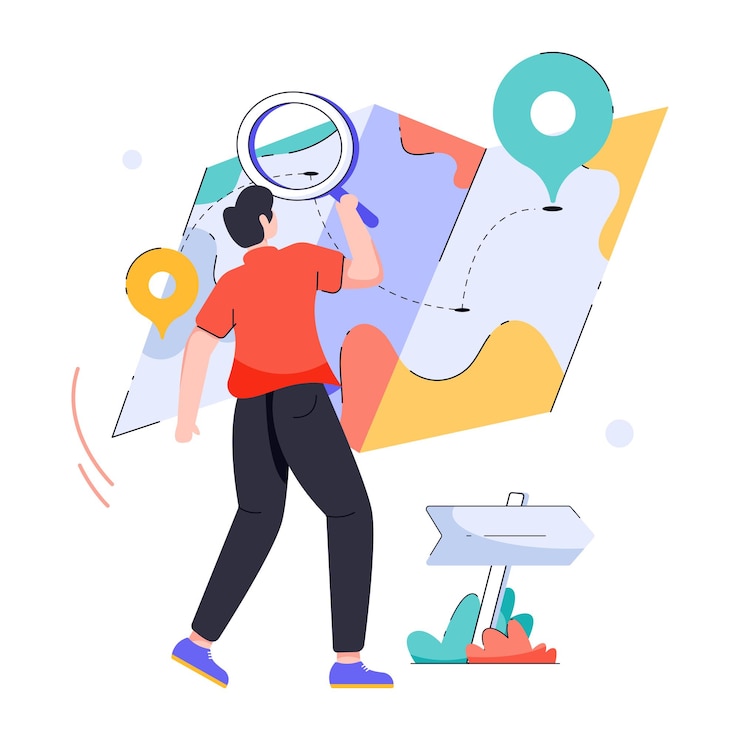 Vector obtenga una ilustración plana de la navegación