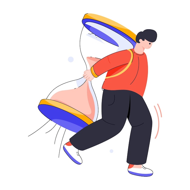 Obtenga una ilustración plana del reloj de arena