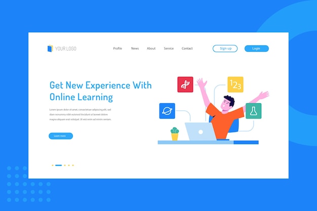 Obtenga nuevas experiencias con el aprendizaje en línea en la página de destino