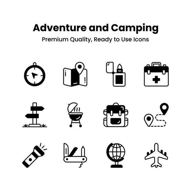 Obtenga sus manos en este paquete de moda de íconos de viaje aventurero