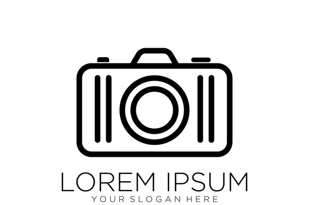 Obturador de cámara, lentes e iconos de cámara fotográfica. Logotipo de fotografía, vector de icono de cámara