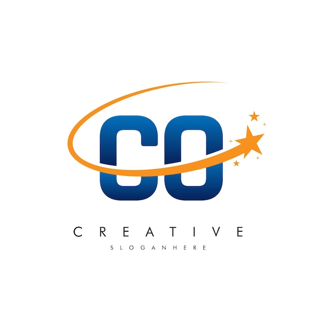 OC Letra CO Estrella Logotipo e icono Diseño de ilustraciones vectoriales de plantilla