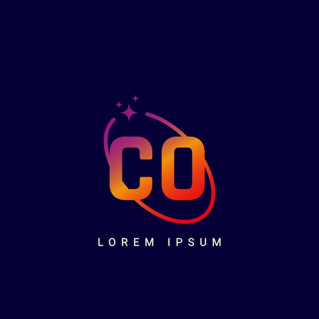OC Letra CO con el logotipo de la galaxia y el logotipio de la estrella