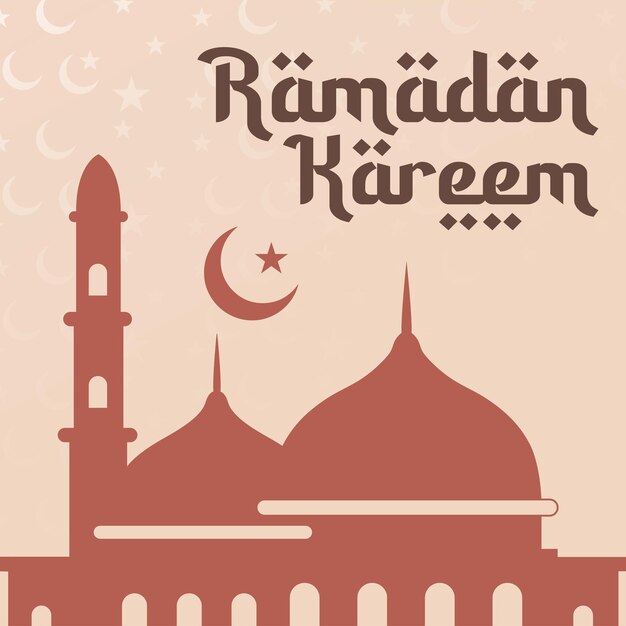Ocasión de Ramadán saludando media luna en diseño de plantilla vectorial