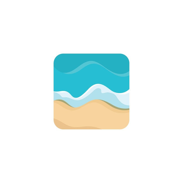 Ocean wave logo template vector ocean diseño de logotipo simple y moderno