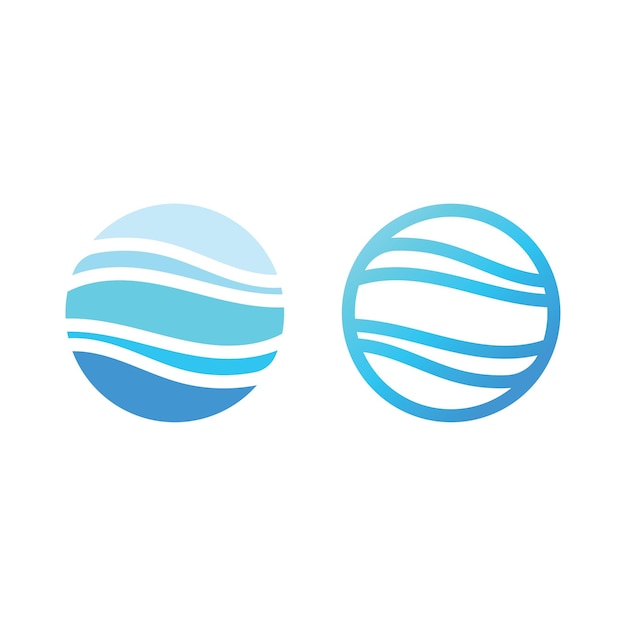 Ocean wave logo template vector ocean diseño de logotipo simple y moderno