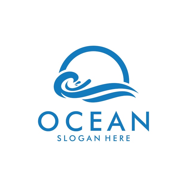 Ocean wave logo vector mar olas logo olas logo vector plantilla