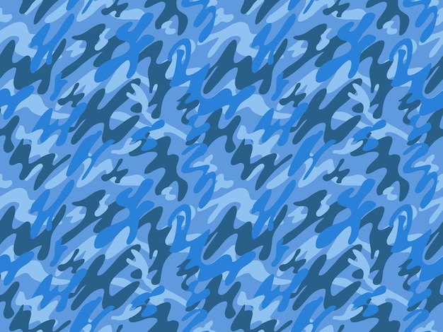 Vector océano azul patrón de camuflaje sin costura camuflaje moderno textura militar