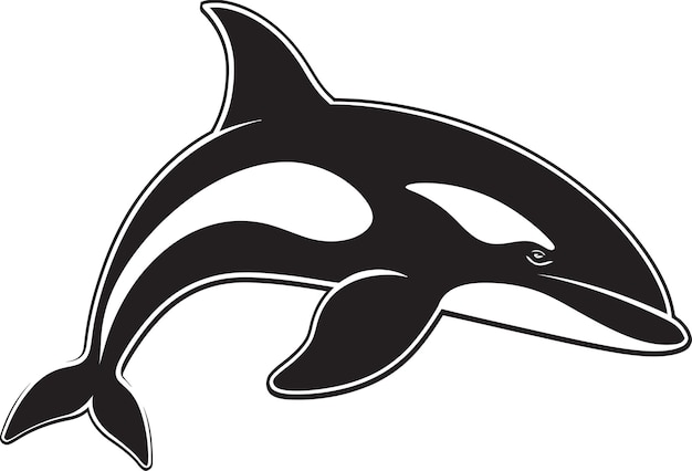 Océano Olímpico Orca juguetona Símbolo Querubín Cetáceo Logotipo de la ballena de dibujos animados