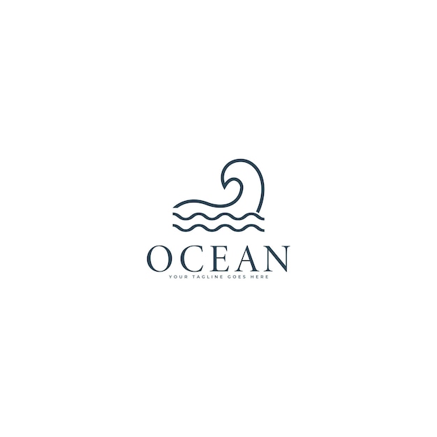 el océano onda puesta de sol vector logotipo icono símbolo diseño ilustración minimalista