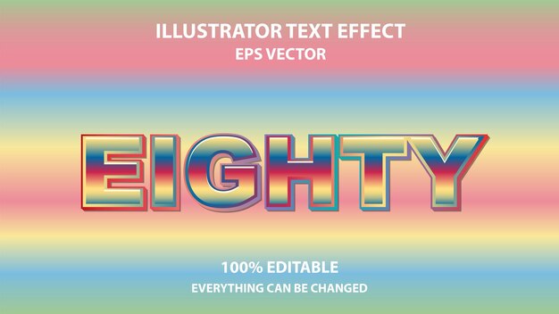 OCHENTA EFECTO DE TEXTO EDITABLE