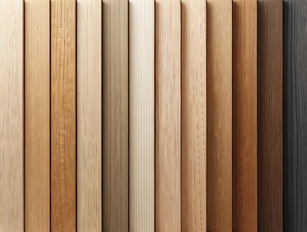 Vector ocho paneles verticales de madera en varios tonos