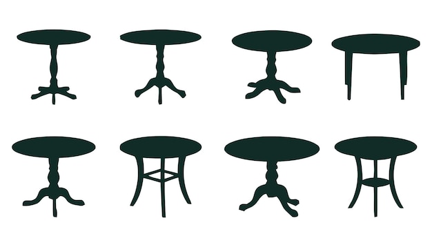 Ocho siluetas de mesa elegantes perfectas para proyectos de diseño de interiores y catálogos de muebles