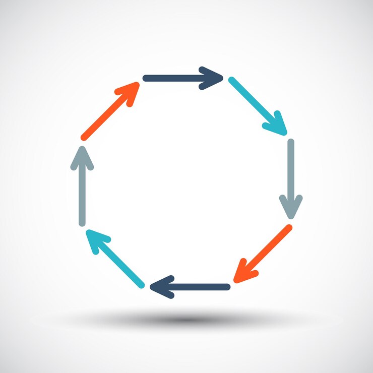 Vector octágono de línea delgada vectorial para plantilla infográfica para diagrama de ciclo con 8 opciones