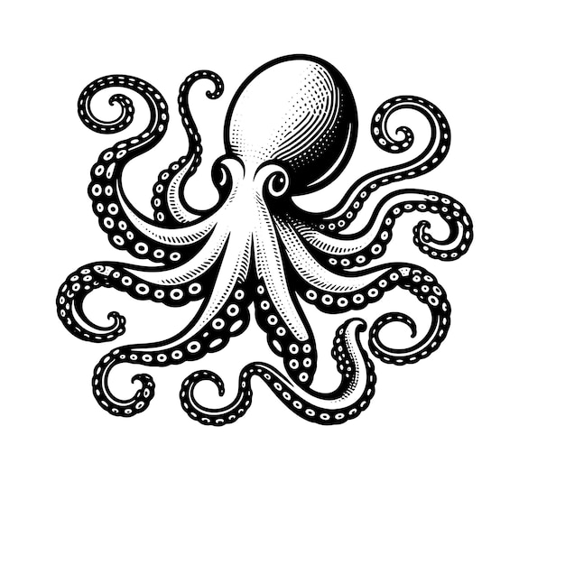 Octopus SVG corte de archivo gráfico