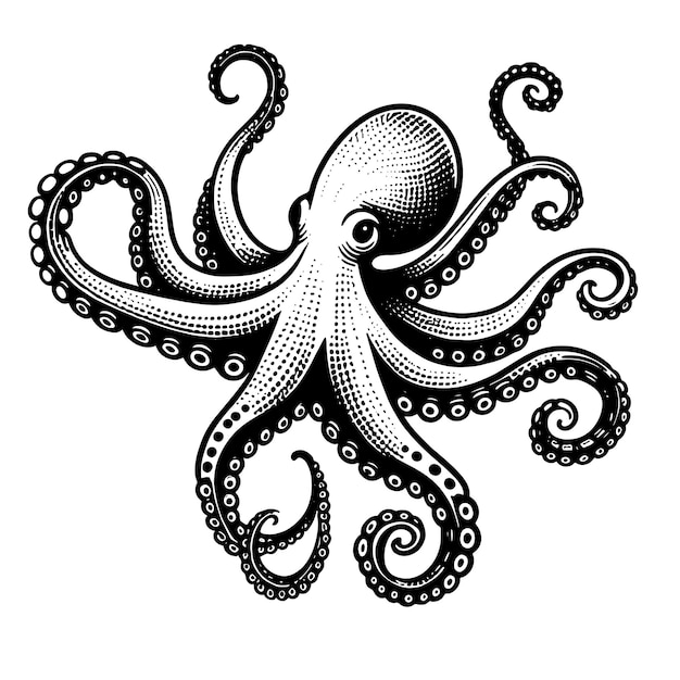 Octopus SVG corte de archivo gráfico