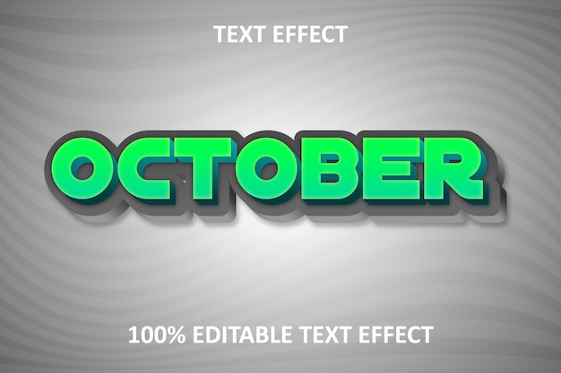 octubre efecto de texto editable