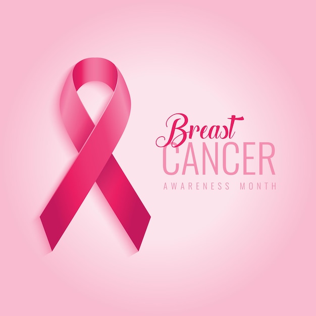 Octubre es el mes de la concienciación sobre el cáncer de mama en el mundo con cinta rosada